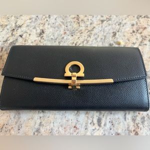 Authentic Ferragamo gancini continental wallet